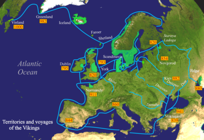 Vikingų ekspedicijos nusidriekė per didžiąją Europos dalį, Viduržemio jūrą, Šiaurės Afriką, Mažąją Aziją, Arktį ir Šiaurės Ameriką.