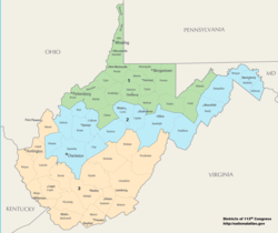 West Virginias kongresdistrikter siden 2013  