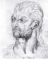 Kresba Owaina Glyndŵra, když ho William Blake viděl během vize. Tato kresba je součástí skupiny dalších kreseb nazvaných Vizionářské hlavy.  