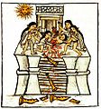 Spanish drawing of a human sacrifice