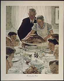 Libertatea de a nu mai avea nevoie de pictor Norman Rockwell din 1943  