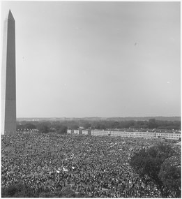 View of the crowd from the air