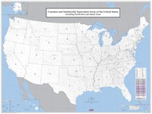 Map of the United States with State and County Boundaries