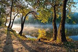 Nationaal park "Sviati Hory" (Heilige Bergen), Donetsk Oblast, Oekraïne  