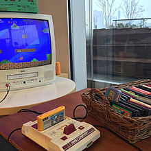 World 1-1 of Super Mario Bros. on a Famicom
